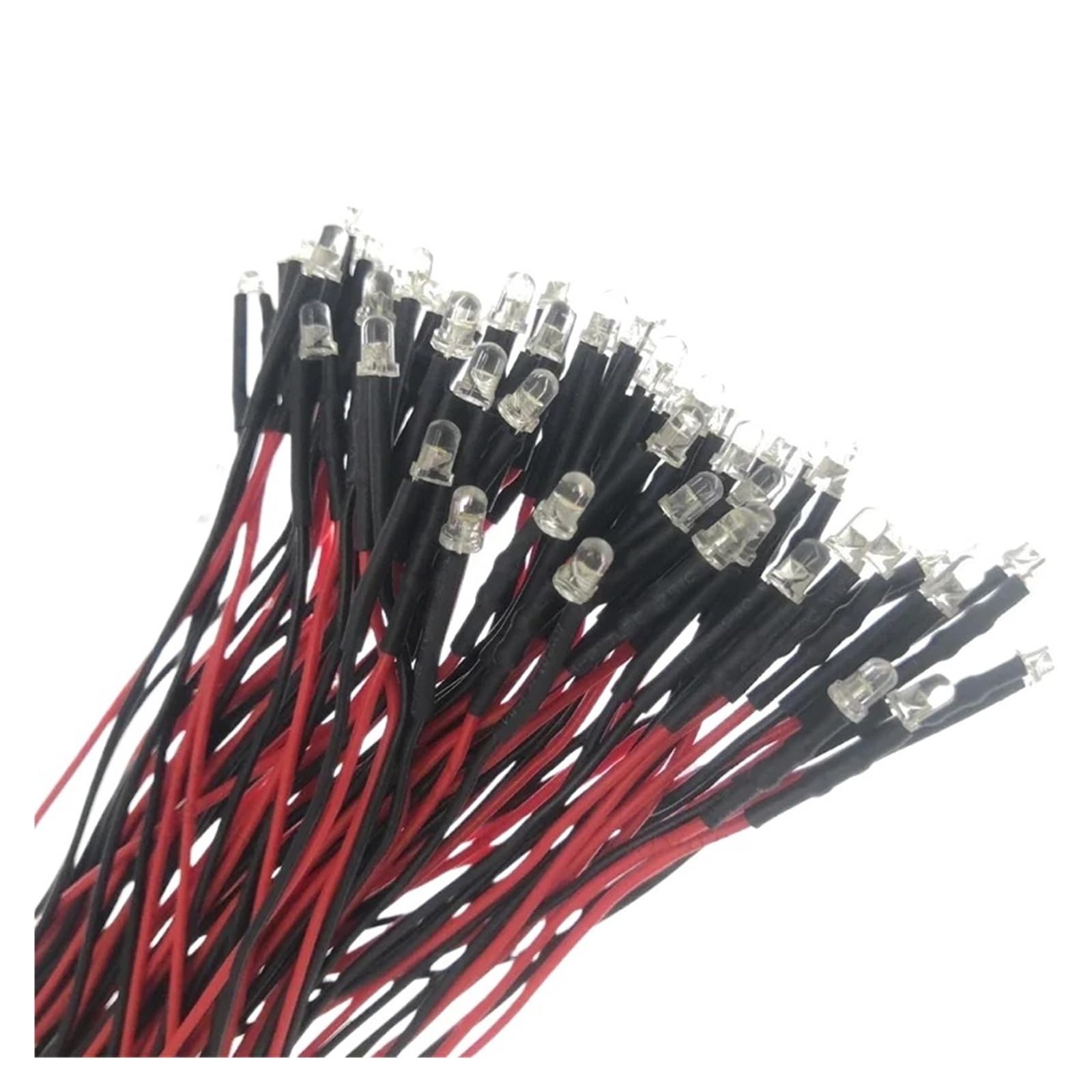 50 pz 3 V 5 V 12 V 24 V DC 3mm 5mm Diodi LED Rosso Verde Blu Giallo Arancione Rosa Bianco Caldo Precablato Cavo da 20 cm(5V 3mm,Orange)