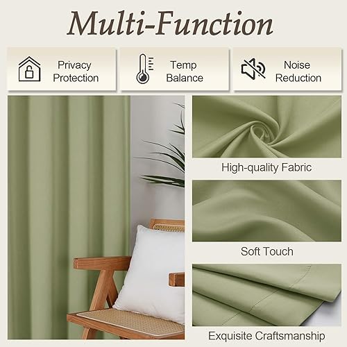 Miniatura 185 de Gwine Cortinas opacas para sala de estar de 63 pulgadas de largo, con aislamiento térmico, cortinas opacas para decoración de dormitorio con Azul