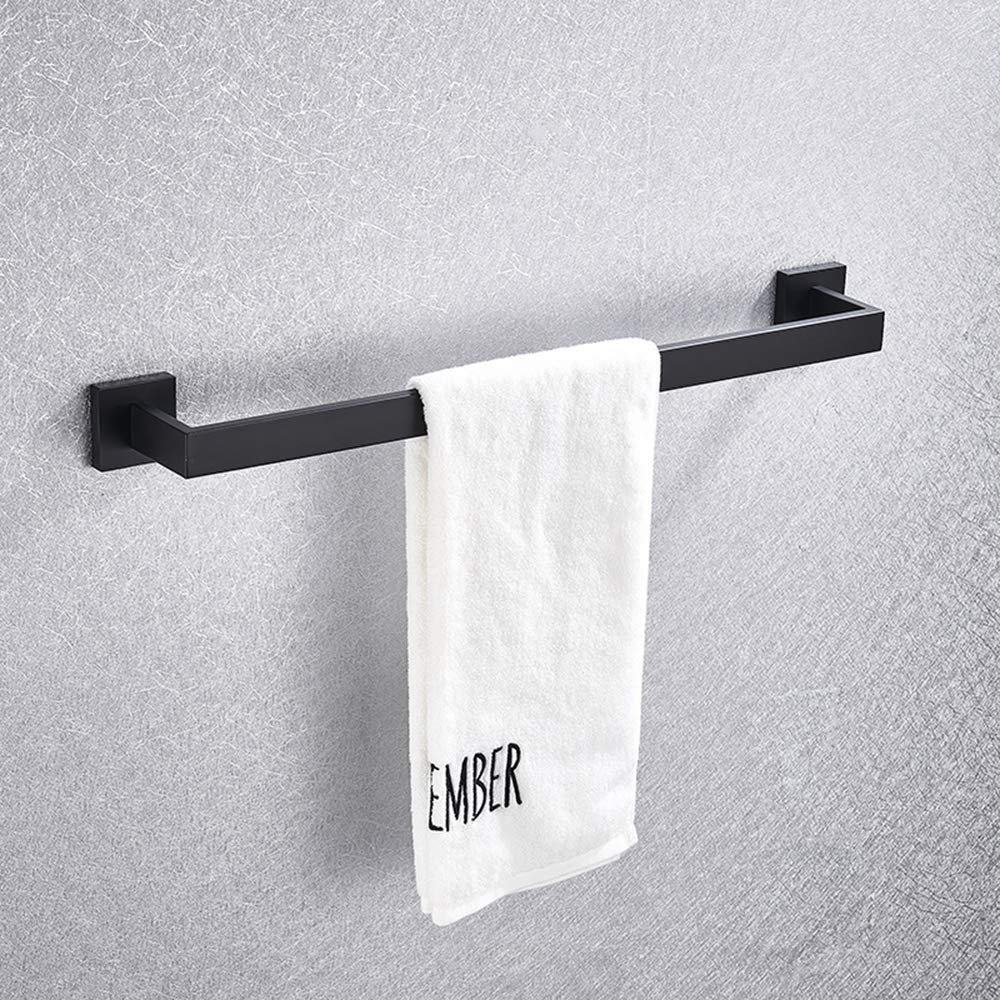 Set De Accesorios De Baño Gancho Acero Inoxidable Sus 304 Negro para Albornoz Barra De Toallero Tejido para Estantería Soporte De Papel Tornillo Oculto Montado En La Pared,4 Piece Bathroom Set