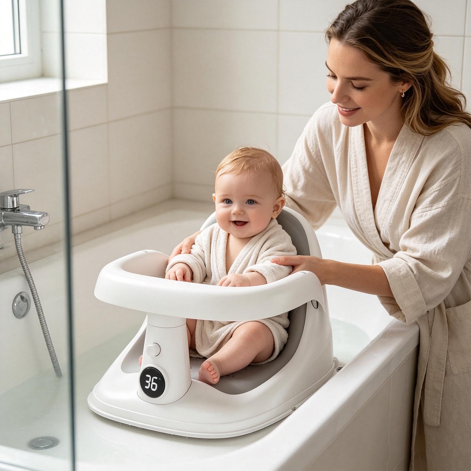 Seggiolino da bagno con , supporto per lo schienale, 34 cm, età 6-24