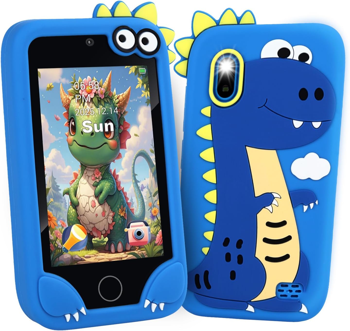 Kids Cell Phone Toy, Educational Learning Smart Phone for Toddlers Ages 3-10 with 3.97" Touch Screen, Dual Camera, 200+ STEM Games & Music - Best Birthday for Boys & Girls