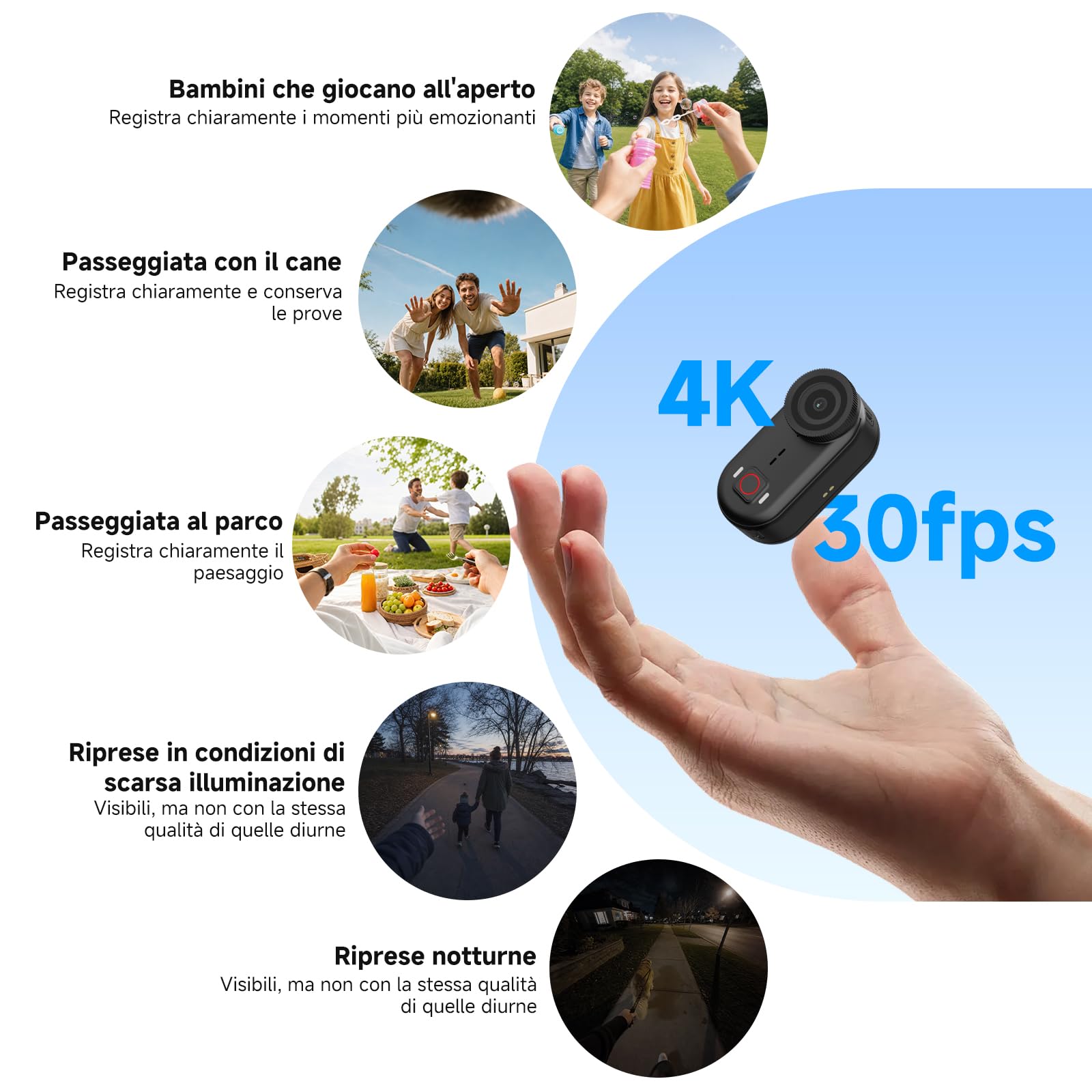 SVBONY SVGo M3 4K Mini Bodycam con Stazione di Ricarica per POV, Vlog