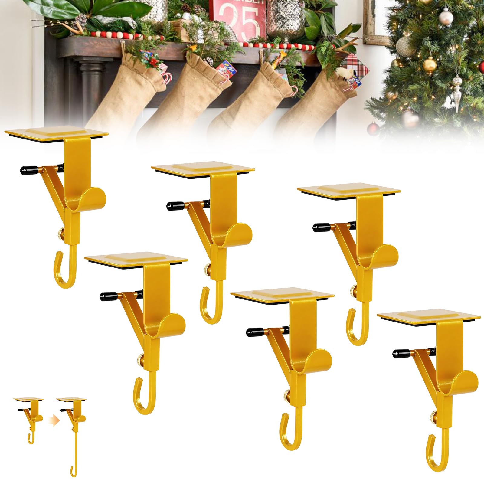 Amazon.com: FormiPow Fireplace Garland and Stocking Hanger 6-Pack