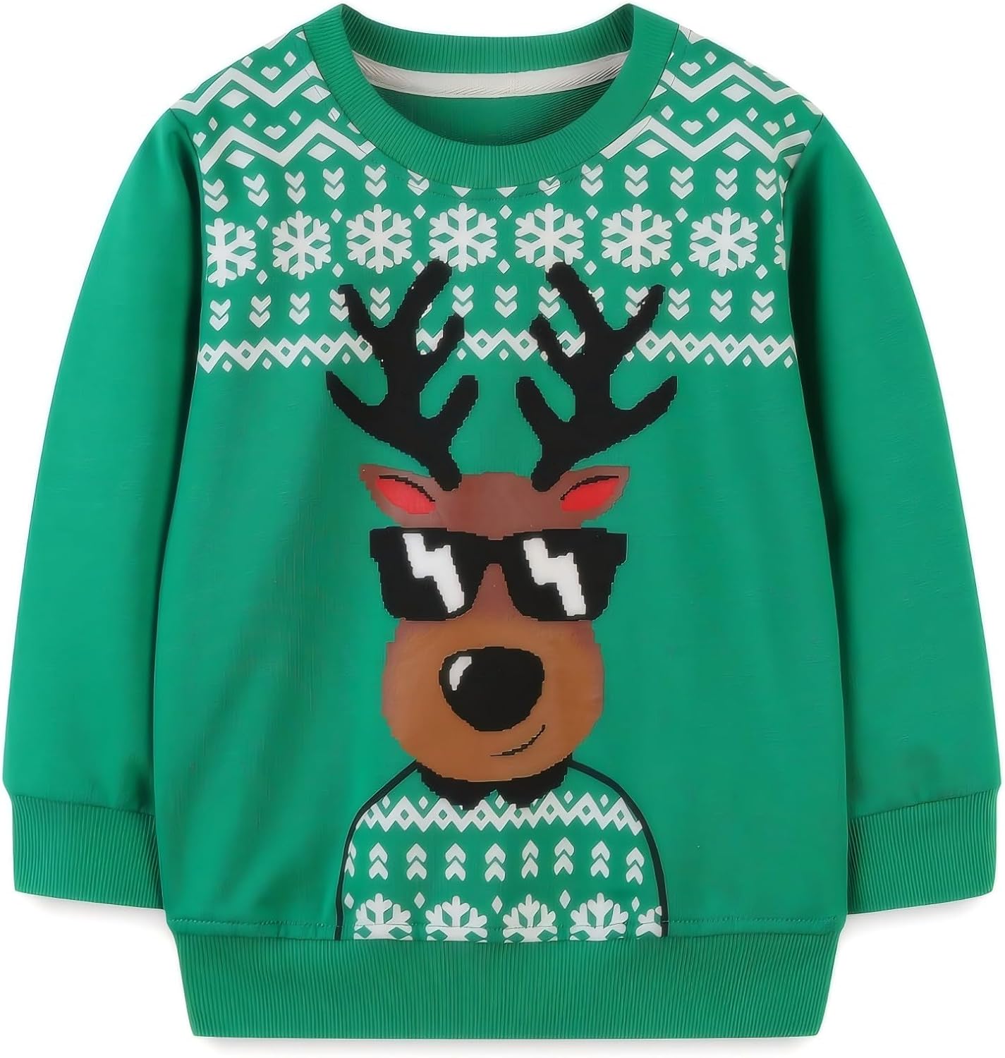 Toddler Boys Girls Christmas Sweatshirts Kids Xmas Crewneck Pullover Santa Sweatshirt Cotton Tops Clothes Shirts