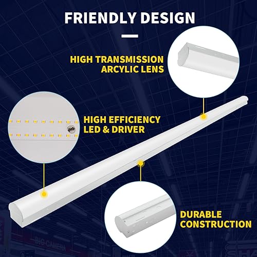 Miniatura 3 de mw Iluminación LED lineal de 8 pies, 65 W75 W90 W seleccionable, tira de luz de tira de 3500 K4000 k5000 K, 120 V-277 V, 0-10 V regulable ULDLC