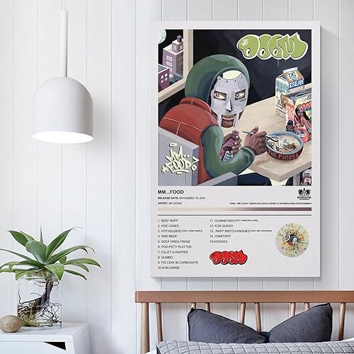 Miniatura 5 de BATWHO MF DOOM - Póster en lienzo sin marco: 12 x 18 pulgadas (11.8 x 17.7 in) Póster del álbum MM...FOOD,Póster de álbum BLONDE,Póster de álbum Die