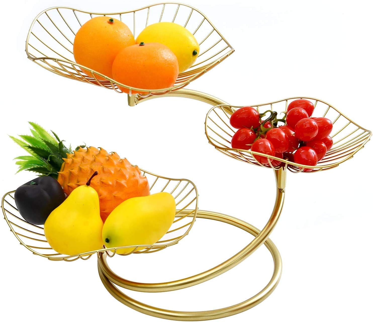 Youqin Home 3-Tier Fruit Basket Holder, Decorative Fruit Bowls Stand, Easy Installation - (Style 1)