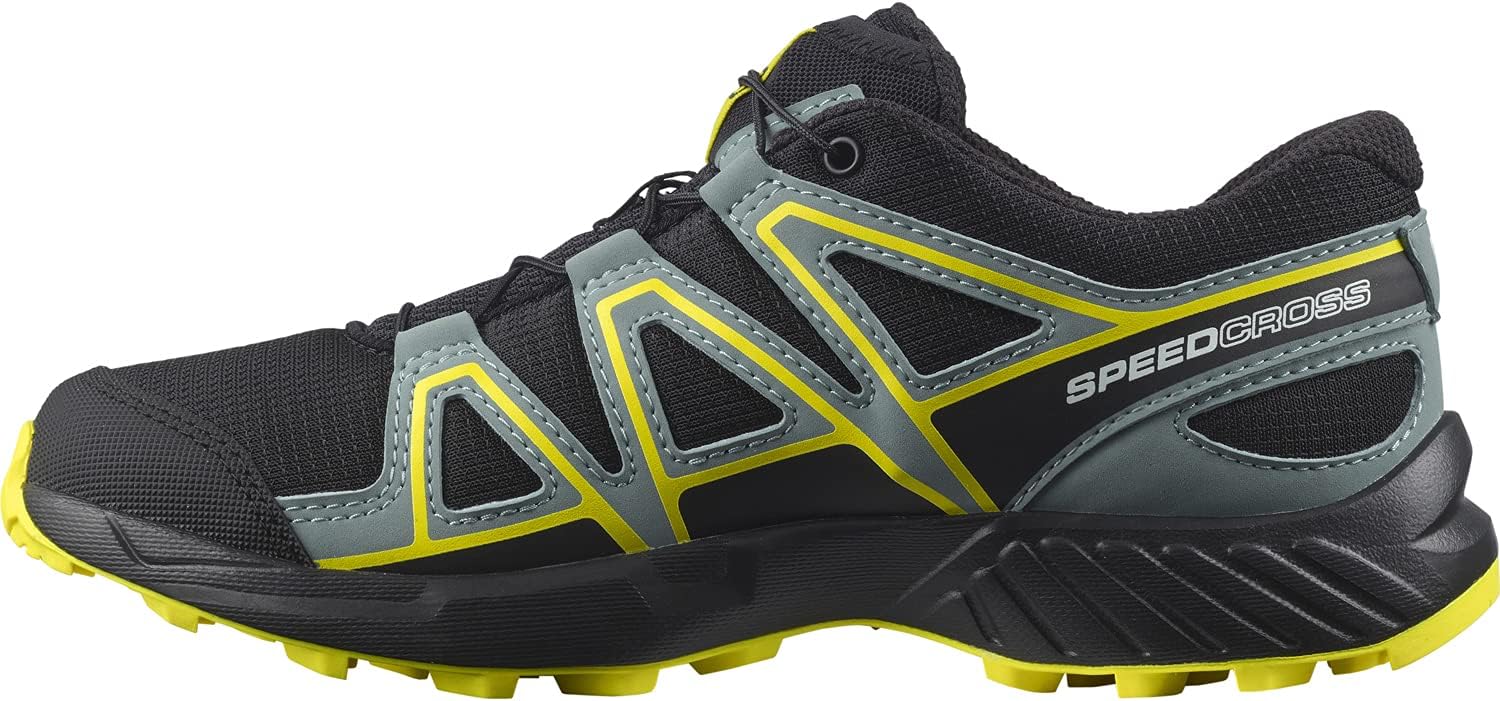 Salomon Kids Speedcross Trail Running Shoes 1 Little Kid Black/Black/Evening Primrose
