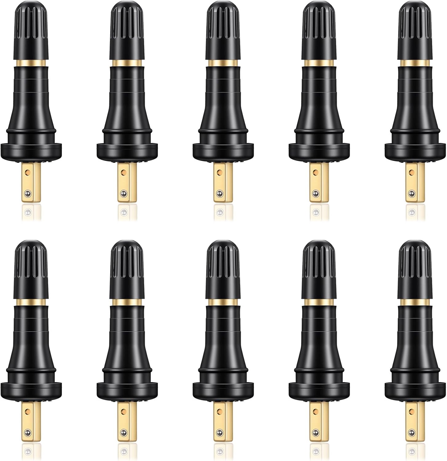 10 Pcs TPMS Rubber Snap-in Valve Stems Tire Pressure Sensor Valve Stem Replacement Parts Suitable for 0.445 Inch Wheel Bore Diameters