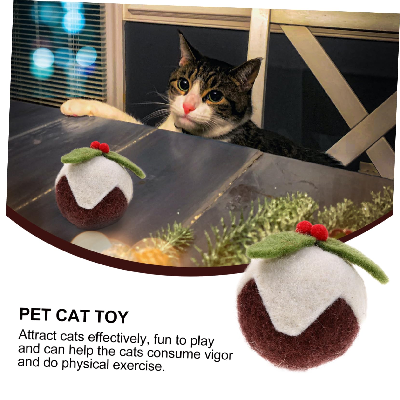 POPETPOP 9 Piezas Pelota de Juguete para Mascotas Gato Juguetes Navidad Hierba gatera Divertido Gato de Cat Toys de Pelota de navideño para rascar s