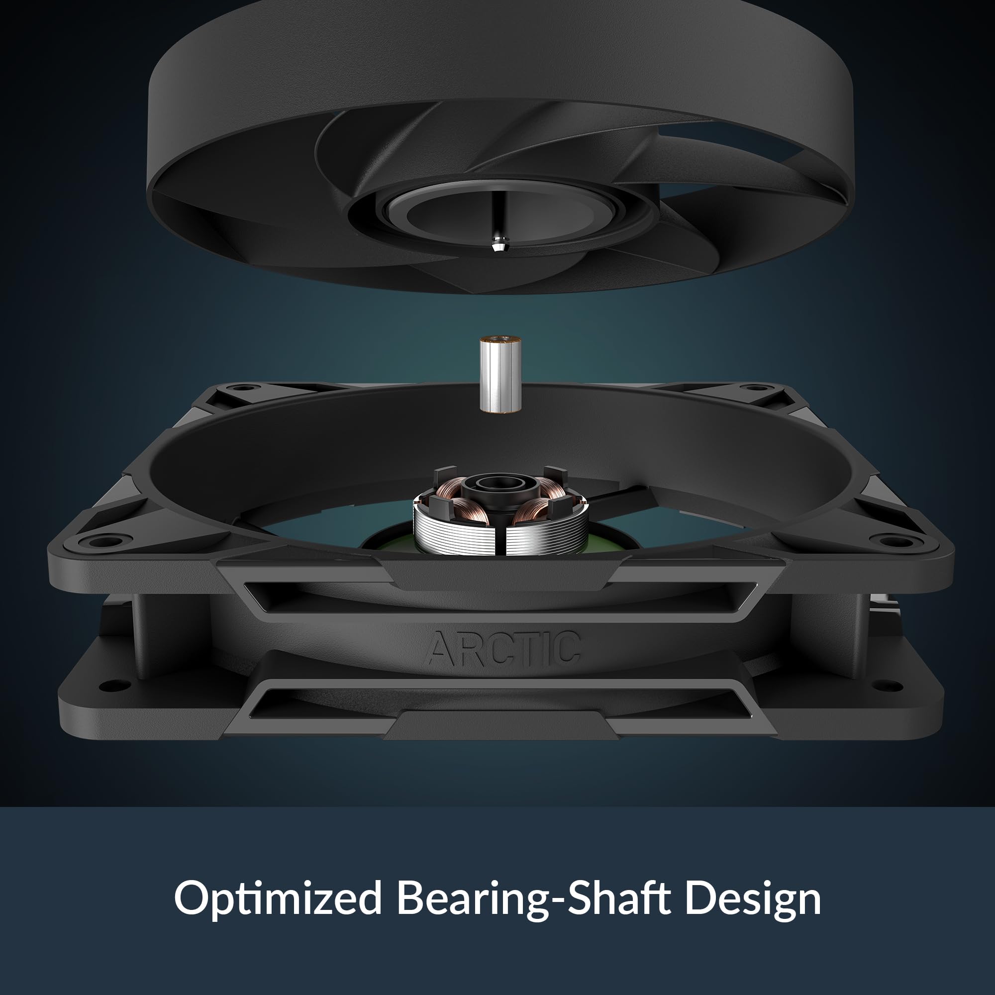 ARCTIC P12 Pro PST - Ventola Potente Premium, Ventola PWM da 120 mm con Sdoppiatore per Cavi a Y, 600-3000 rpm, 0 rpm <5% PWM, Cuscinetto Idrodinamico, a 4 Pin - Nero