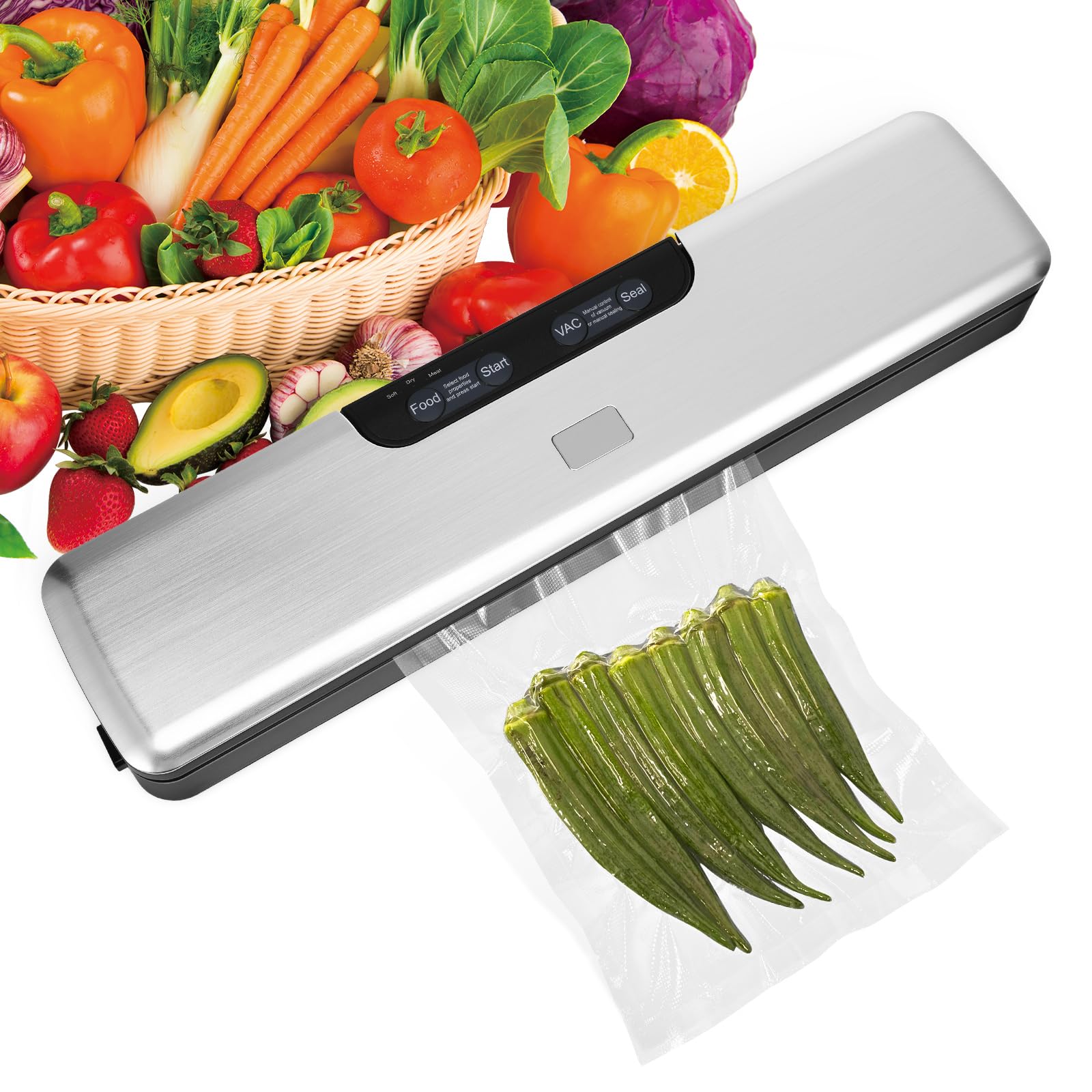 Photo 1 of Vacuum Food Sealer Machine, Vacuum Sealer Machine with 75kpa Strong Suction, Vacuum Sealers for Food Storage, Vaccine Sealer with Dry/Moist/Soft Meat Modes for Meat & Delicate Foods