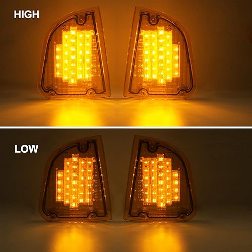 Miniatura 3 de Par de 29 luces LED ámbar delanteras PTC reemplazo de montaje para Kenworth T600 T660 K300 T300 T330 luces de señal de giro LED delanteras luces de