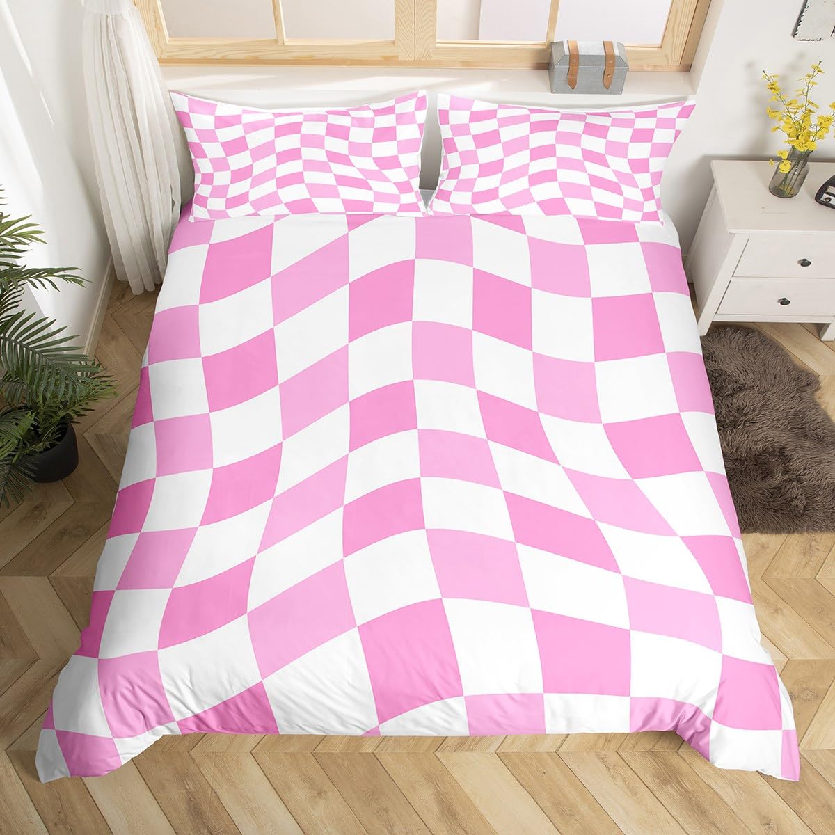 Parure de lit à carreaux pour sublimer la décoration d'une chambre d'enfant contemporaine