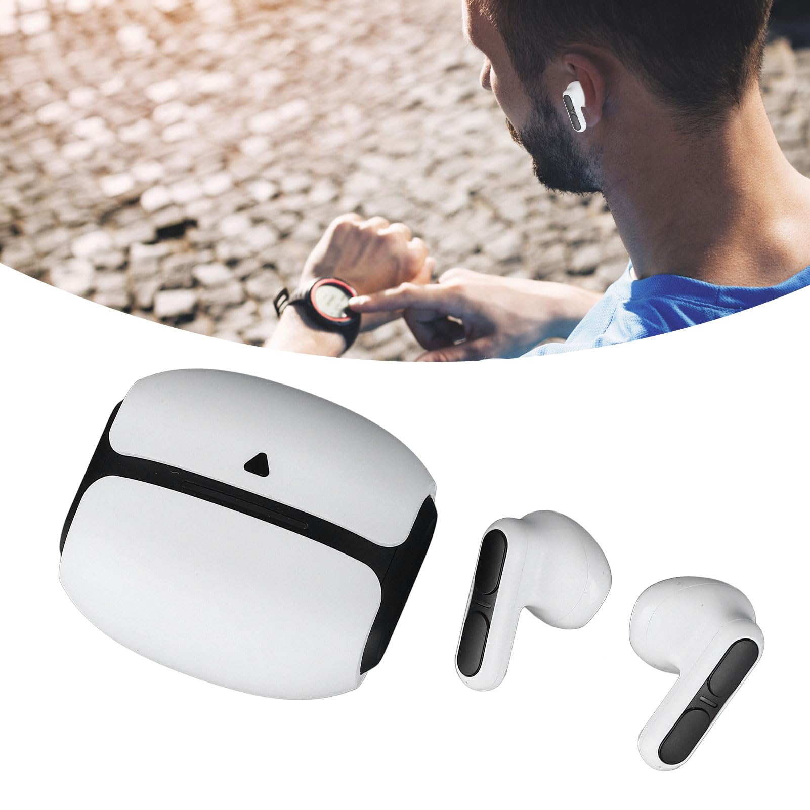 Cuffie Wireless, Auricolari Bluetooth 5.3 a Bassa Latenza Ergonomici con Custodia di Ricarica per Gaming per Tablet (bianco)