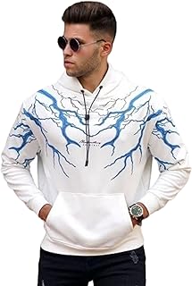 هودي رجالي بتصميم عصري، برق بتأثير ثلاثي الأبعاد – ألوان ومقاسات متنوعة، موضة مريحة وأنيقة من ميزة