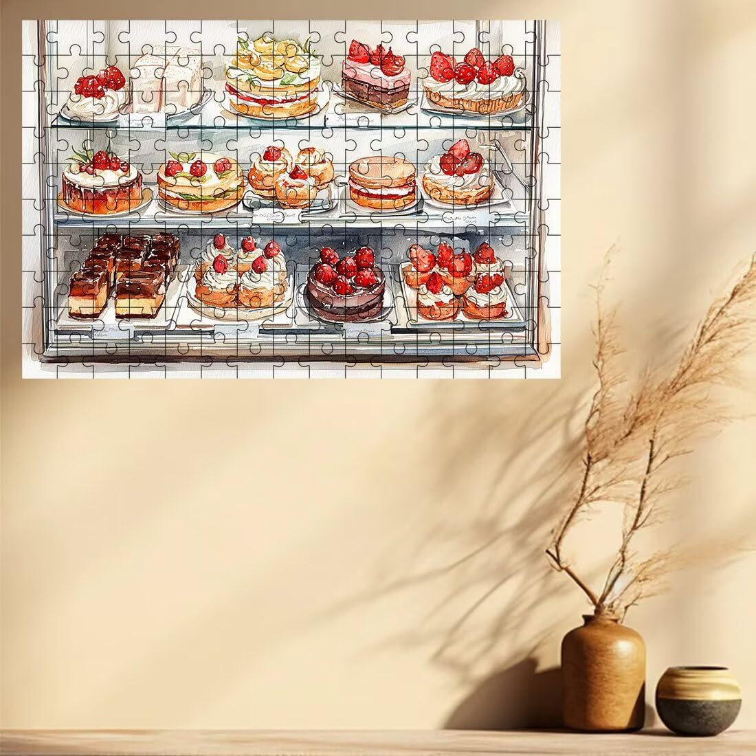 Puzzle 3000 elementów dla dorosłych, puzzle 3000 sztuk ciasta, deser puzzle dla dorosłych z wykwintnym pudełkiem do pakowania, gry edukacyjne, duże drewniane puzzle, prezent dla kobiet do dekoracji