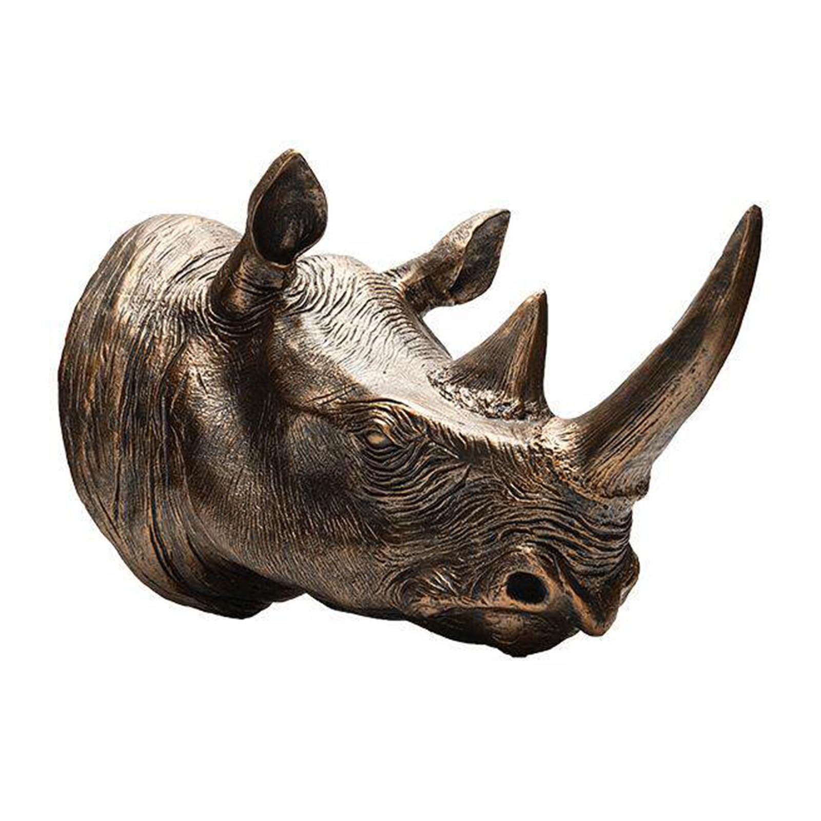 YXCQHZM Taxidermy Rhinoceros Art Wall Decor - Rhino Wall Plaque - Realistic Rhinoceros Head Wall Mounted for Wild Animal Lovers