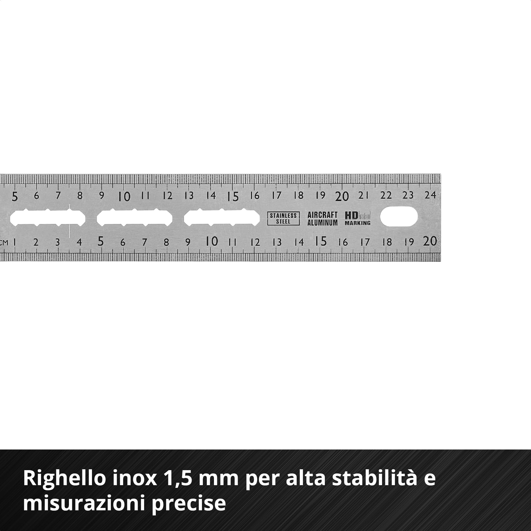 Einhell 2 pezzi set di squadre di battuta, 200/400 mm | Angoli 90° / 45° | scale mm / pollici | fiala | truschino | aperture tracciatura | profilo alluminio | matita meccanica