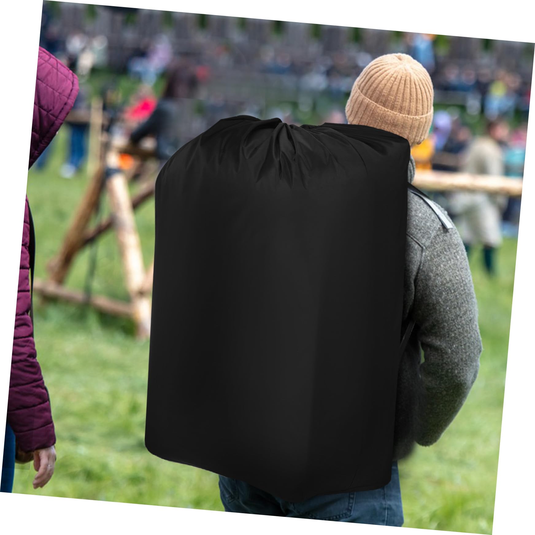 Abaodam Borsa per Passeggino da Viaggio Aereo Doppie Tracolle | Nylon Nero, Chiusura a Coulisse Bloccabile, Cuciture Rinforzate per Trasporto Comodo
