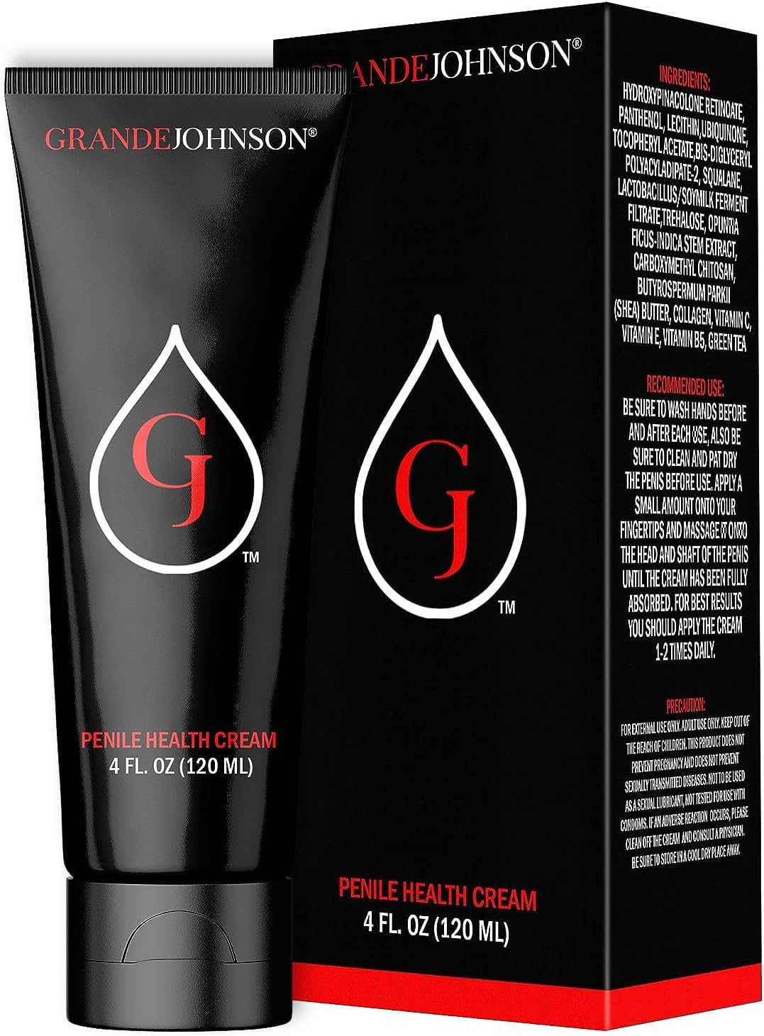 Grande Johnson - Penile Health Cream for Dry Skin – Daily Hydrating Moisturizer for Dryness & Irritation Relief, Foreskin Restoration Formula – 4 oz