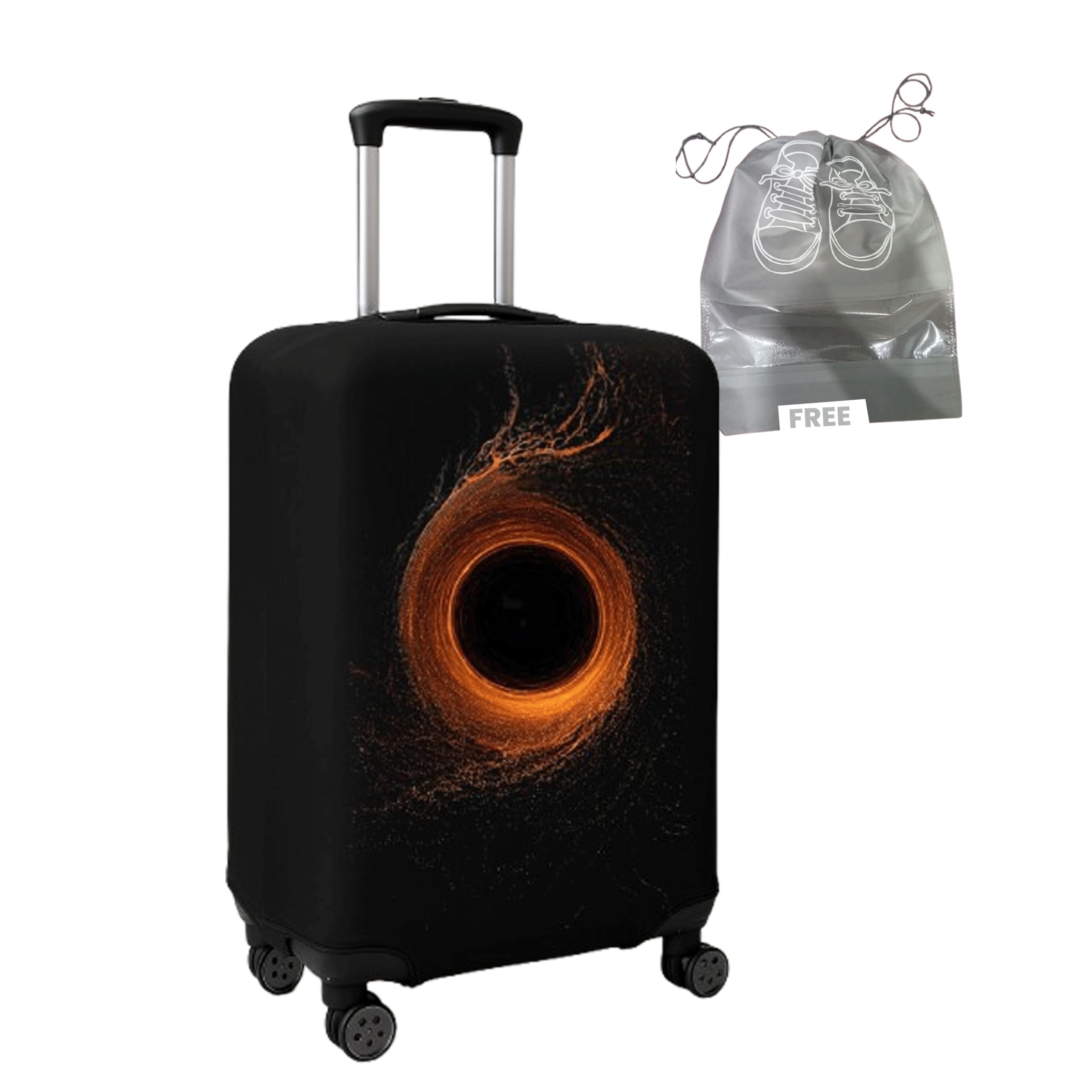 WanderWraps Spendex Polyester Protective Luggage Cover | Hard Luggage Trolley Bag Cover | Washable | Dust Proof | Stretchable | L - 28 inch | D1