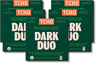 Dark Duo 75% Dark Chocolate Bars (5 pack) | Plant Based, Organic & Fair Trade | Non GMO, Non-Dairy, Vegan Chocolate, Soy Free (2.1oz each)