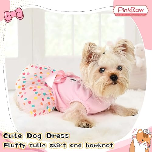 Miniatura 5 de Vestido de cumpleaños para perro, ropa de primavera para perros pequeños, hembra, cachorro, princesa, tutú, lindo vestido de tul para perro,