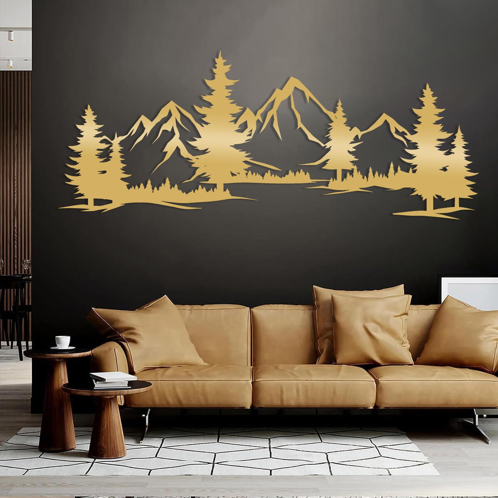 Metal Mountain Wall Art, Mountain Wall Decor, Forest Wall Hanging, Hill and Trees Metal Sign, Nature Range Wall Art, Nature Landscape for Living Room