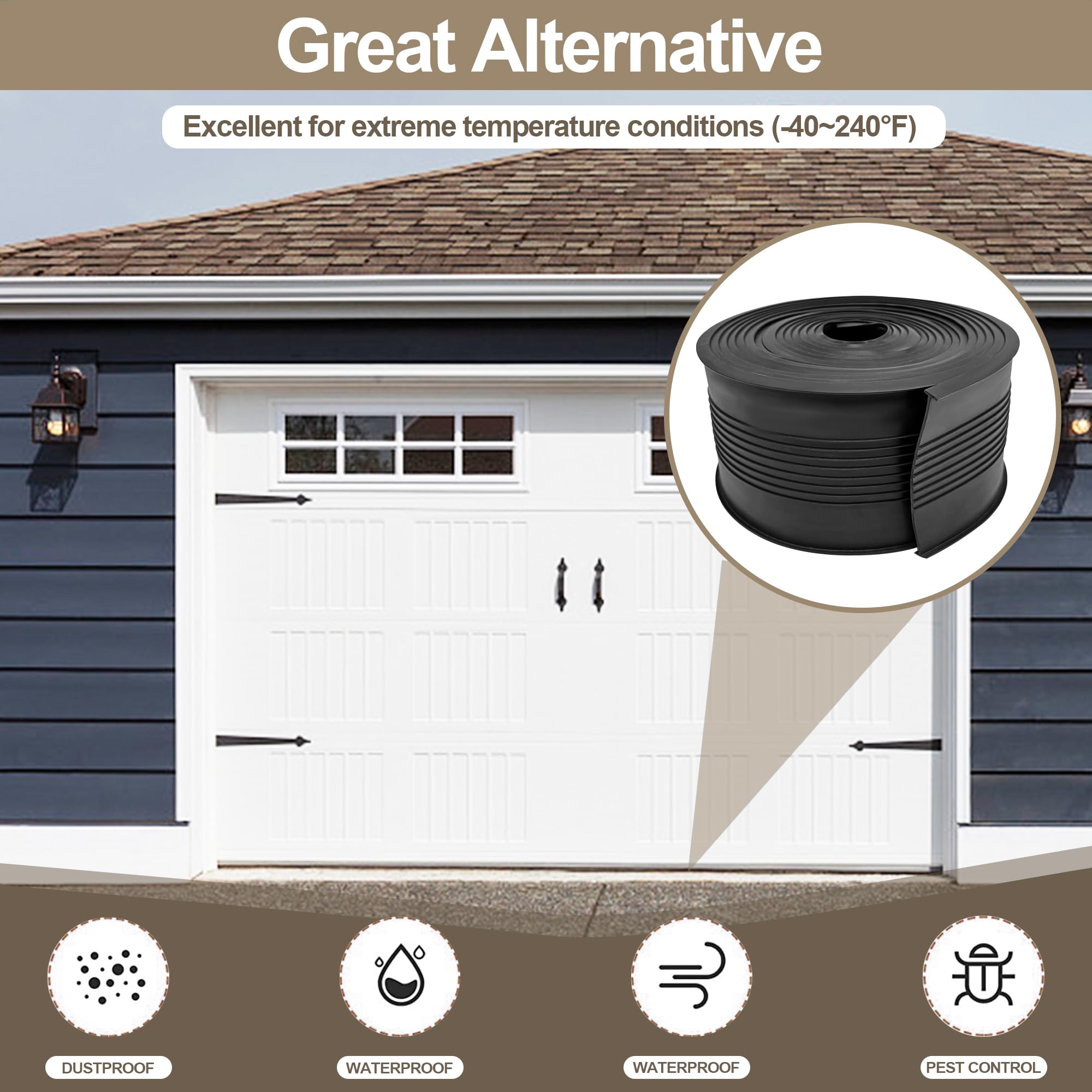 Garagentor Dichtung 5 Meter - Wetterfest Gegen Wasser & Staub