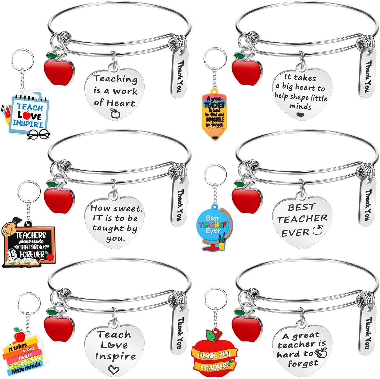 Henoyso 6 Sets Teacher Appreciation Gift Teacher Bracelets