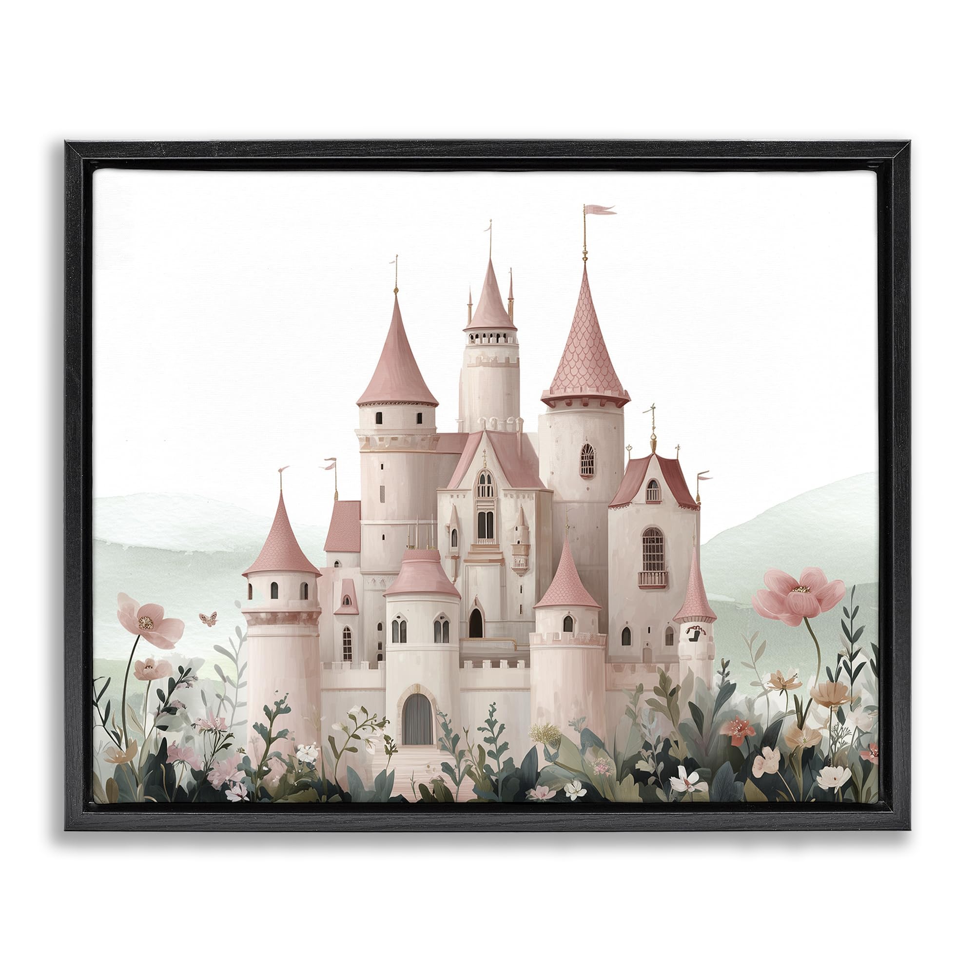 Stupell Industries 'A Castle For Princess', Floating Frame Canvas Art, Black, 21 x 17 Inches, Easy to Hang and Sturdy, Made in USA, by Christine Simpson Art