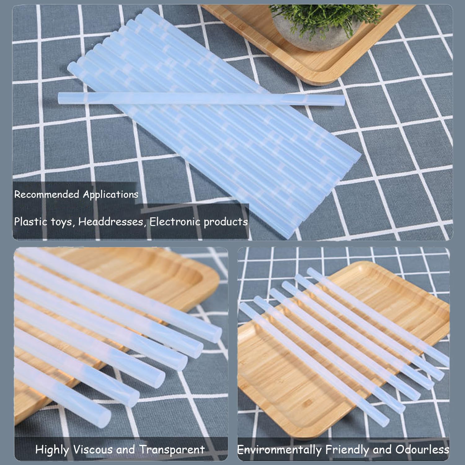 Przezroczyste sztyfty do klejenia na gorąco, 100 sztuk, 7 x 100 mm, do pistoletu klejącego, szybkoschnące, DIY, rękodzieła