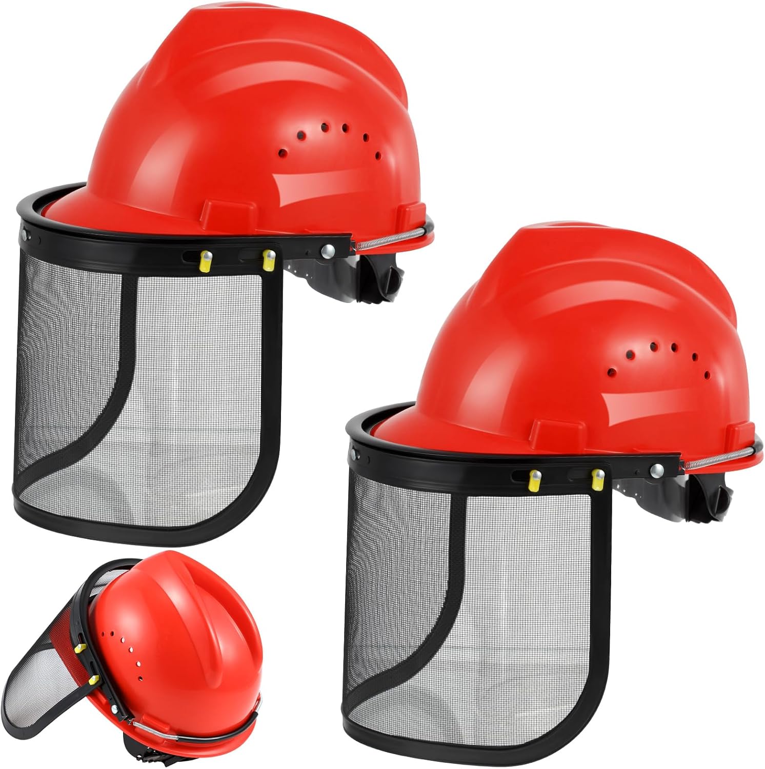 Amylove 2 Pcs Forestry Safety Face Shield with Mesh Visor Adjustable