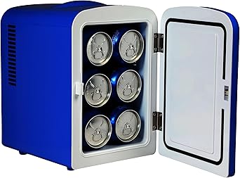 CURTIS Pepsi 6-can Mini Fridge, BLUE, 4 liters