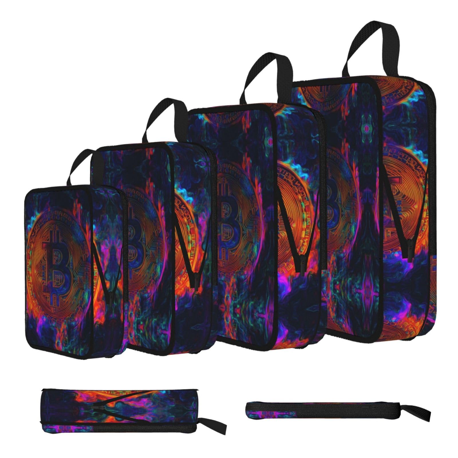 Colorful Coins Compression Packing Cubes 4 Piece Set