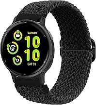 20mm Correa Tela Compatible para Garmin Vivoactive 6/5/3, Venu, Venu sq/sq 2, Forerunner 55/165/245/645/158 Pulseras de Repuesto Nylon para Mujer y Hombre Correas