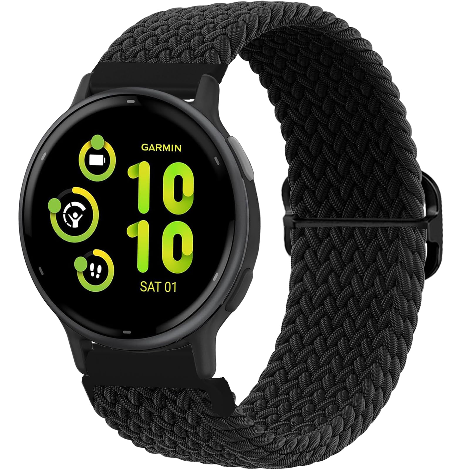 20mm Correa Tela Compatible para Garmin Vivoactive 6/5/3, Venu, Venu sq/sq 2, Forerunner 55/165/245/645/158 Pulseras de Repuesto Nylon para Mujer y Hombre Correas — view 12