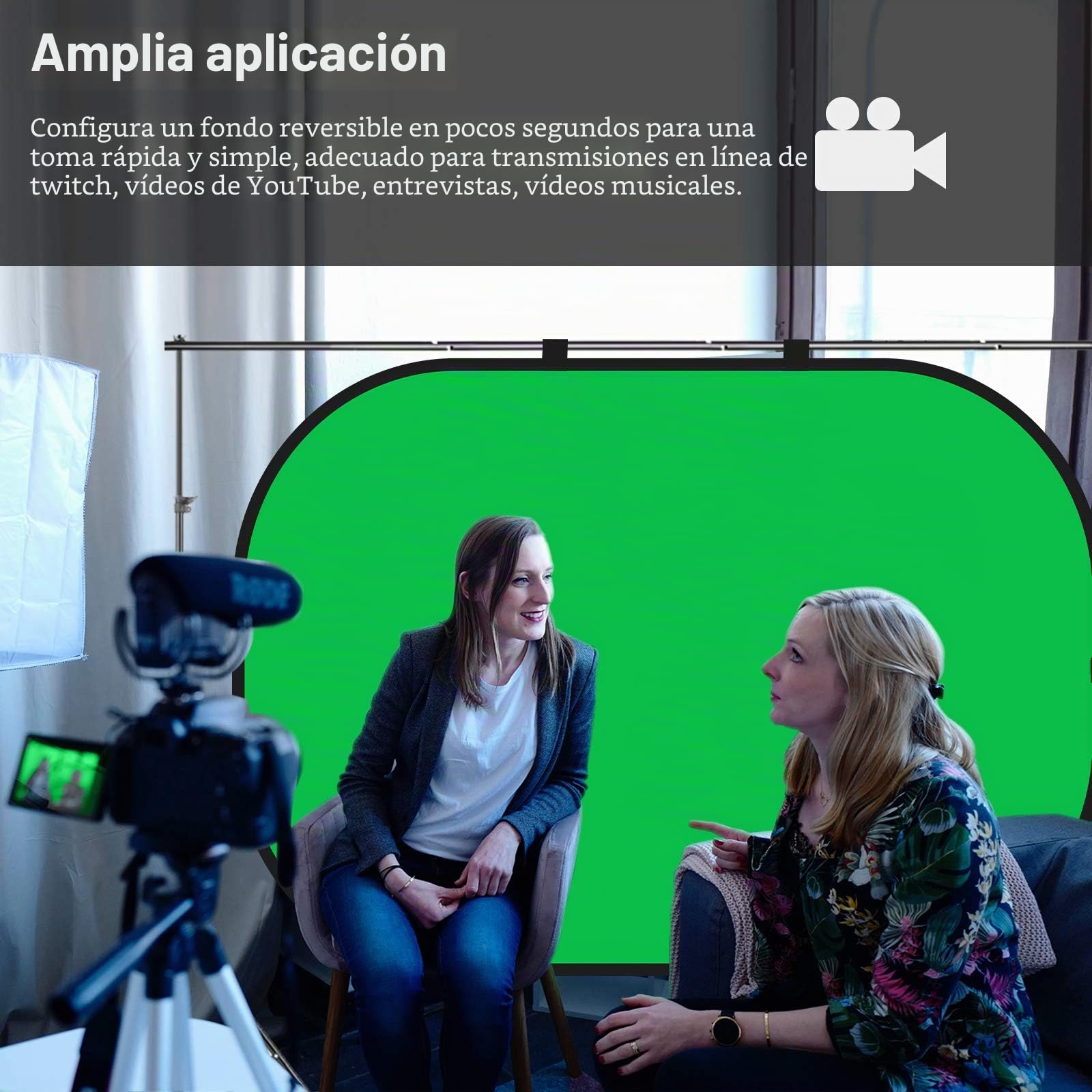 Neewer Fondo Plegable Reversible Chromakey Verde y Azul 150 x 200 cm