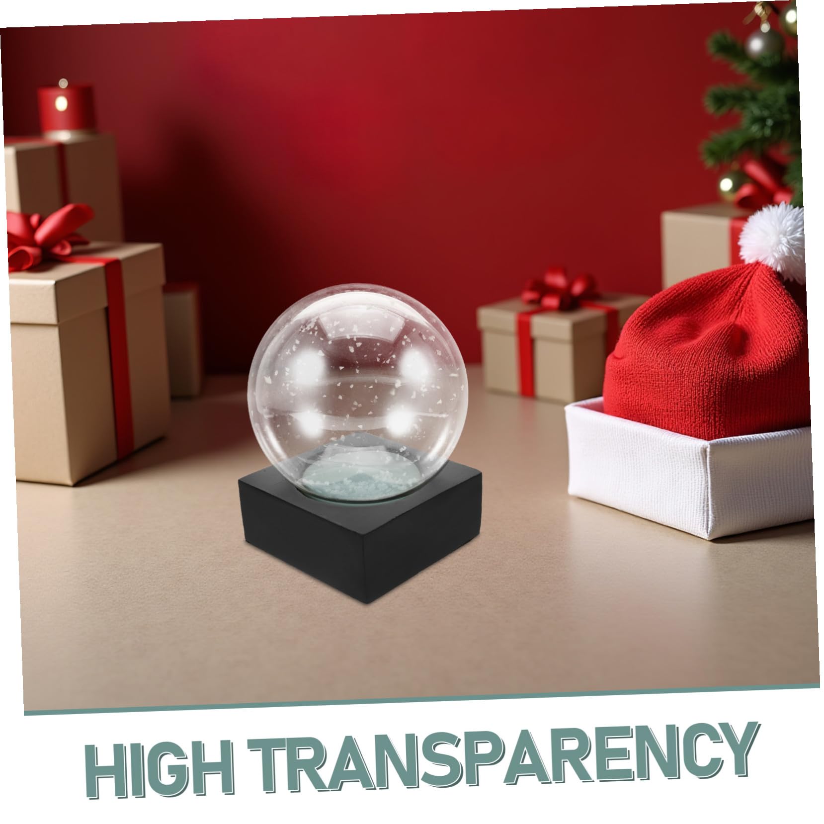 Kit de Boule à Neige Verre Soi-même pour Fêtes Vide et Personnalisable avec Base Résine et Couvercle Transparent