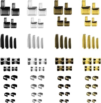 80pcs Zipper Repair Kit, #3, 5, 8, 10 Metal Zipper Latch Slider Retainer and Insertion Pin, Zipper Repair Slider Zipper Bottom and Top Stoppers for Jackets Bags Coats Repairing DIY 4 Colors