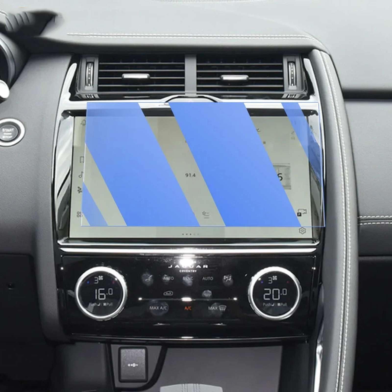 Protection écran LCD Jaguar E-PACE verre trempé anti reflets bleu
