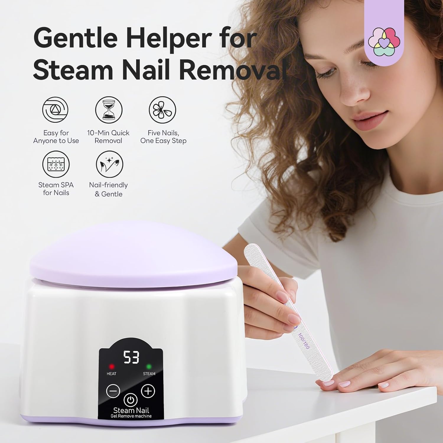 Saviland Essentials Nail Polish Remover Machine: Nail Soaking Bowl & Acetone Nail Polish Remover Gel Nail Remover Machine with Nail Soak off Bowl Soaker Tech Acrylic Nail Remover Steam Salon Home DIY