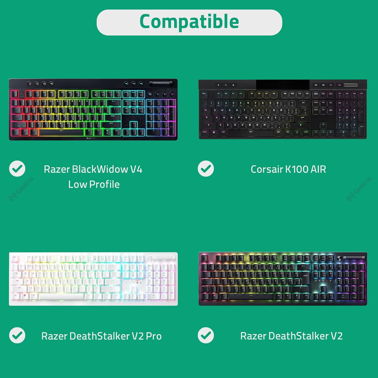 Geekria Keyboard Case, Compatible with Razer BlackWidow V4 Low Profile/DeathStalker V2, Corsair K100 AIR, Hard Shell Travel Carrying Bag (Dark Grey) - Image 3