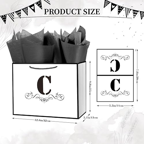 Miniatura 2 de ysmile Bolsa de regalo de letras con papel de envoltura para hombres, mujeres, niños y niñas, bolsa de papel grande de 12 pulgadas para cumpleaños,