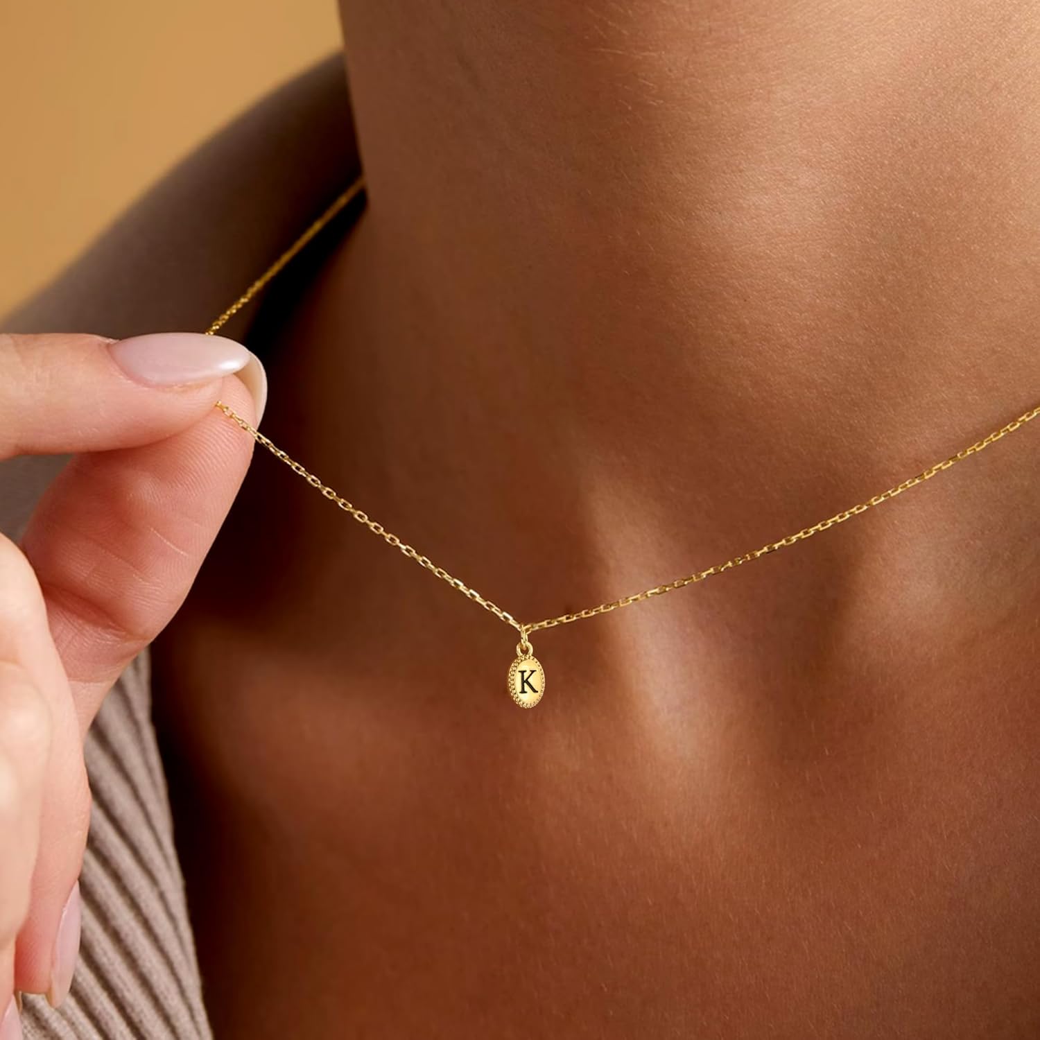 BAYLAY Gold Initial Necklaces for Women, 18K Gold Plated Initial Necklace Tiny A-Z Letter Pendant Necklace Personalized Name Necklace Dainty Gold Necklace for Women Trendy Gold Jewelry Gifts for Girls - Image 5