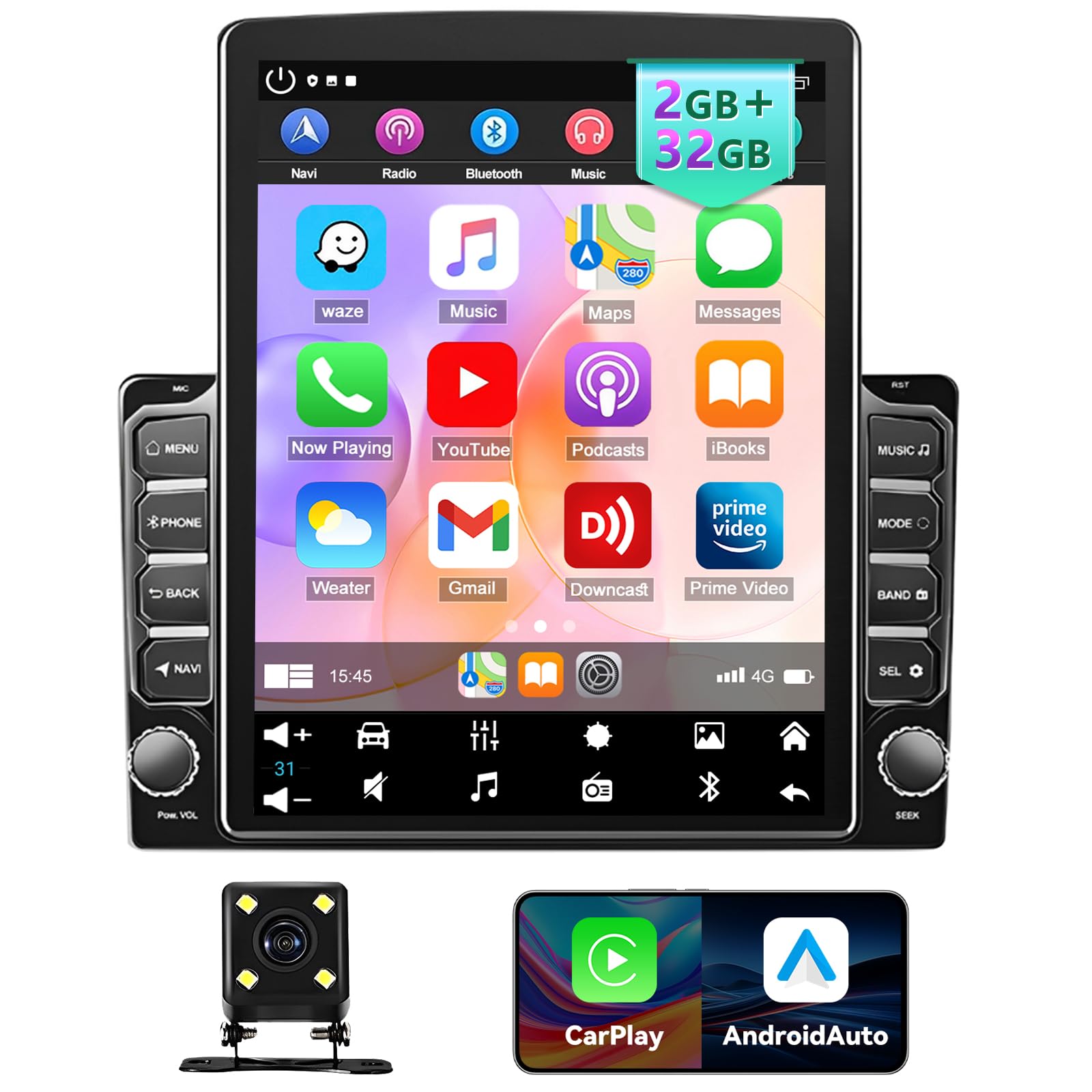 Amazon.com: CarPlay Android Auto Car Audio - Android 13.0 Double