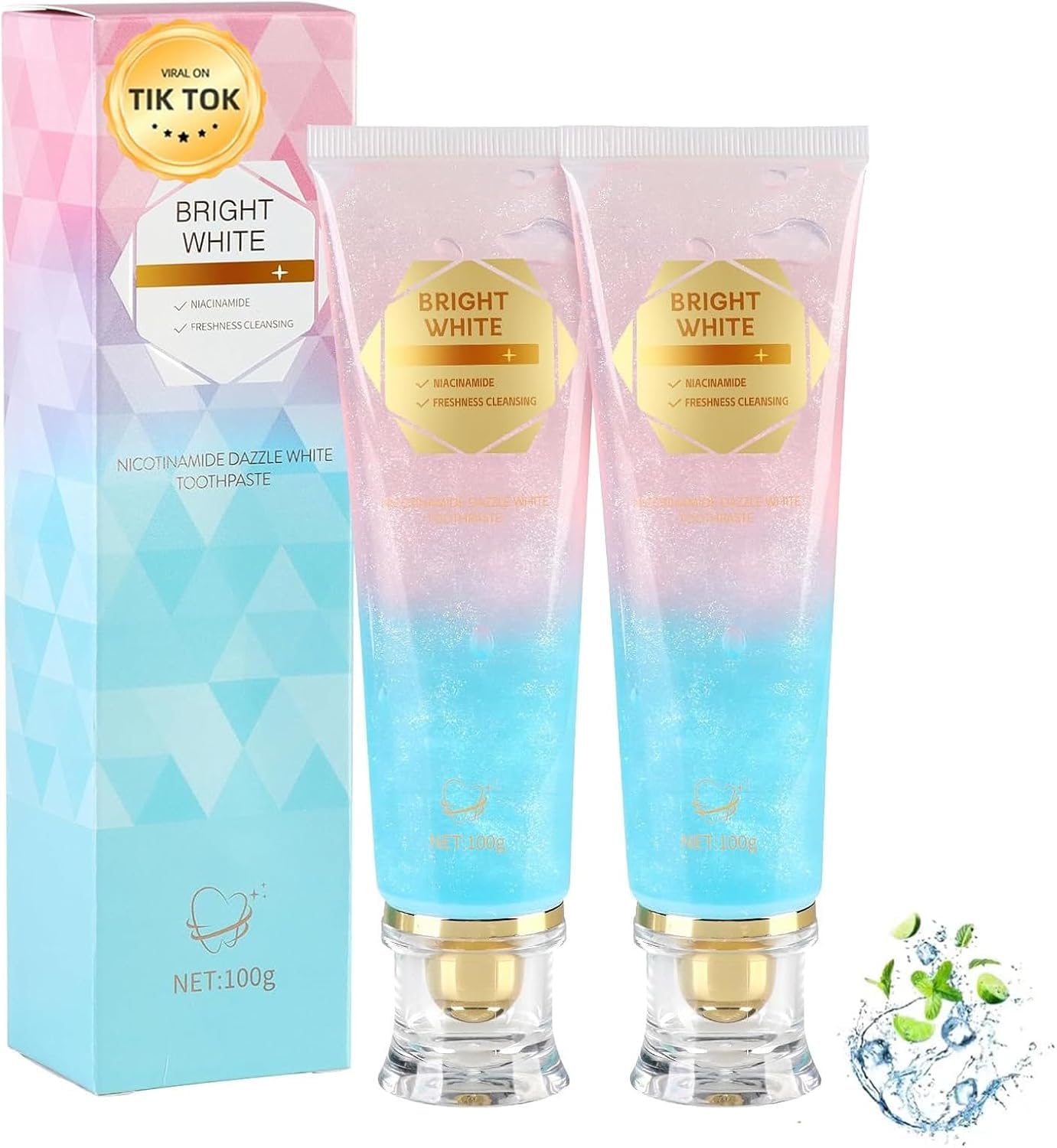 2PC Niacinamide Whitening Toothpaste Niacinamide Intensive Whitening Toothpaste Enamel Protection Long-Lasting Fresh Breath Stain Removal - Daily Use