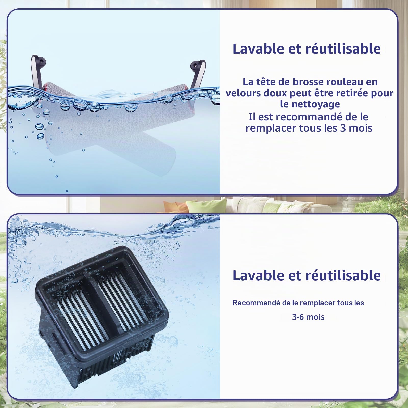 Accessoires Dreame H12 Pro H12 Dual G10 Pro Aspirateur Eau Poussière Pièces Rechange Ensemble 5 Pièces