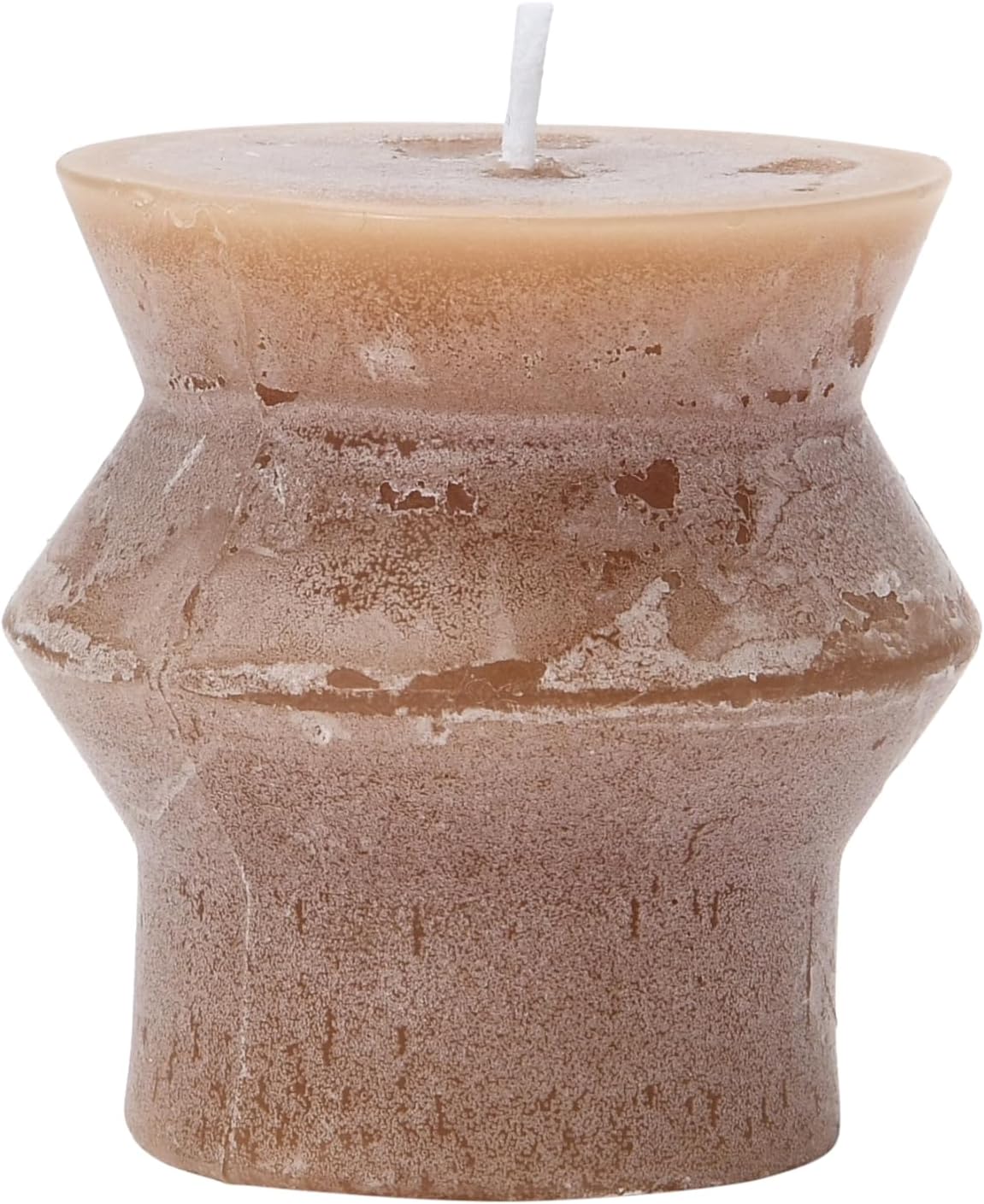 Creative Co-Op Unscented Totem Pillar, Cappuccino Candles, 3" L x 3" W x 3" H, Brown
